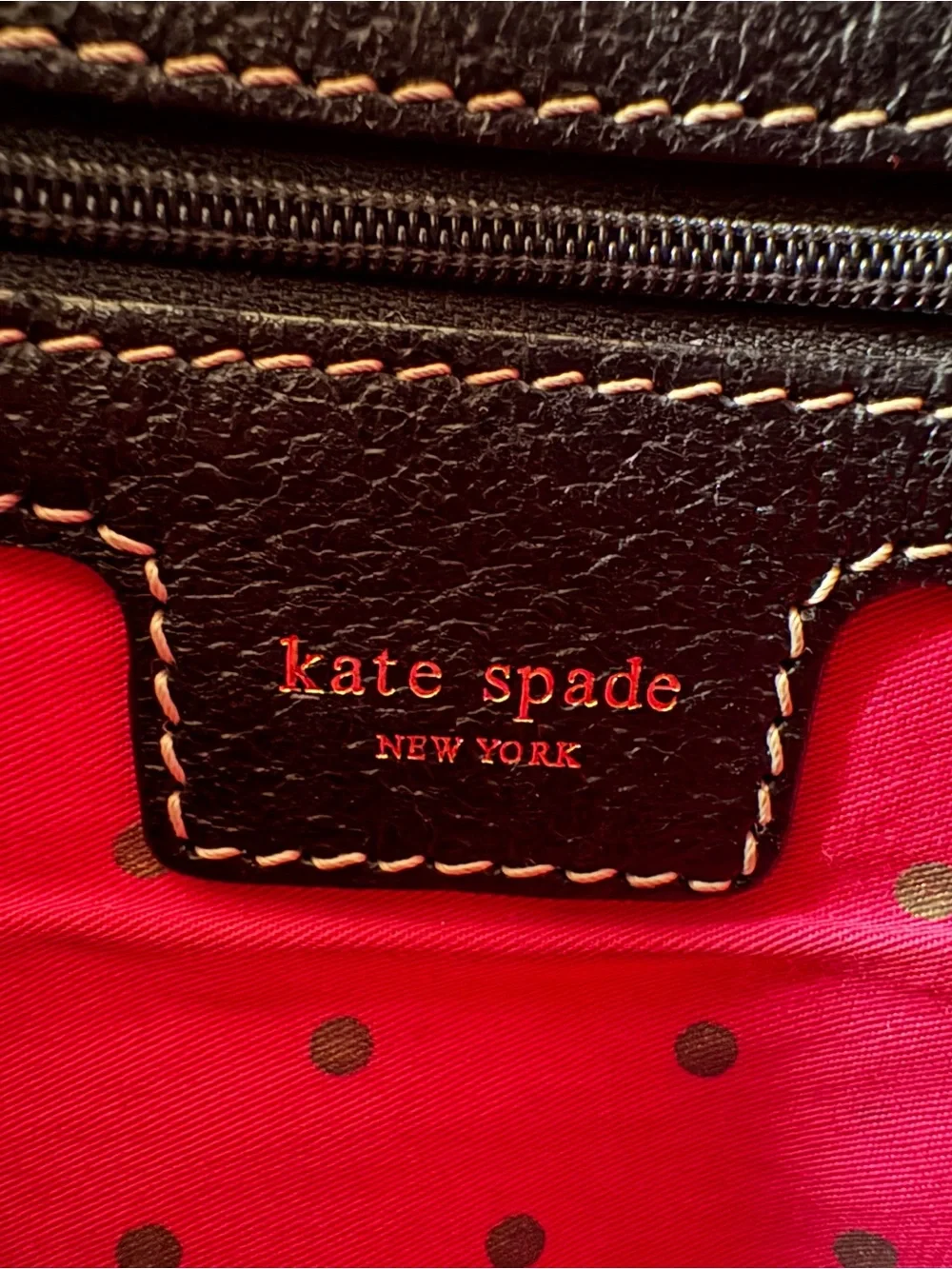 kate spade Black Pebbled Leather Satchel with Double Handles